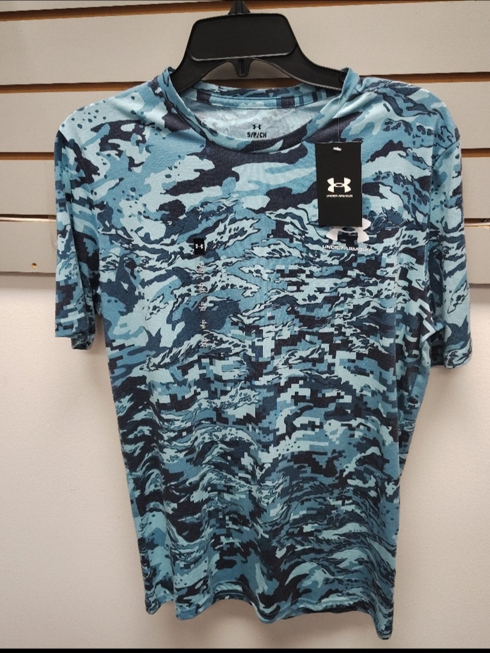 Under Armour Men's Light Blue & Navy Camouflage Short Sleeve Tee